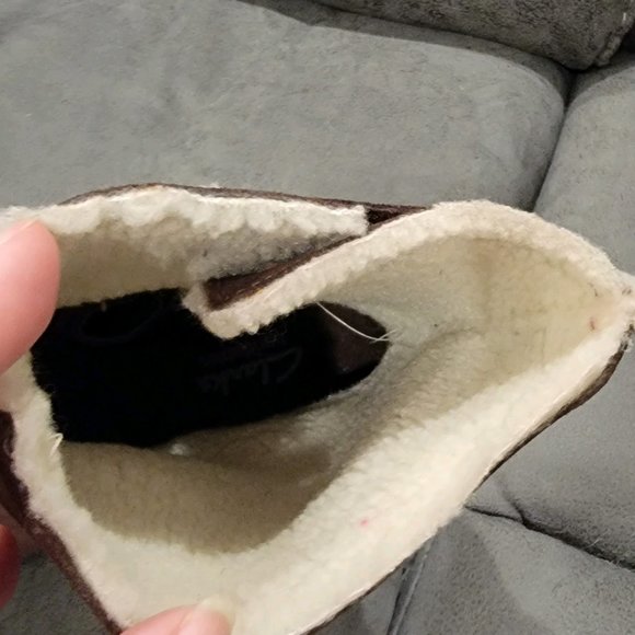 Clarks Bendables Brown Heeled Boots, Size 8W - Picture 6 of 9